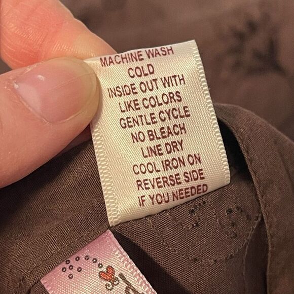 Vintage Dolled Up Brown Embroidered Mini Skirt Size Small - Picture 7 of 8